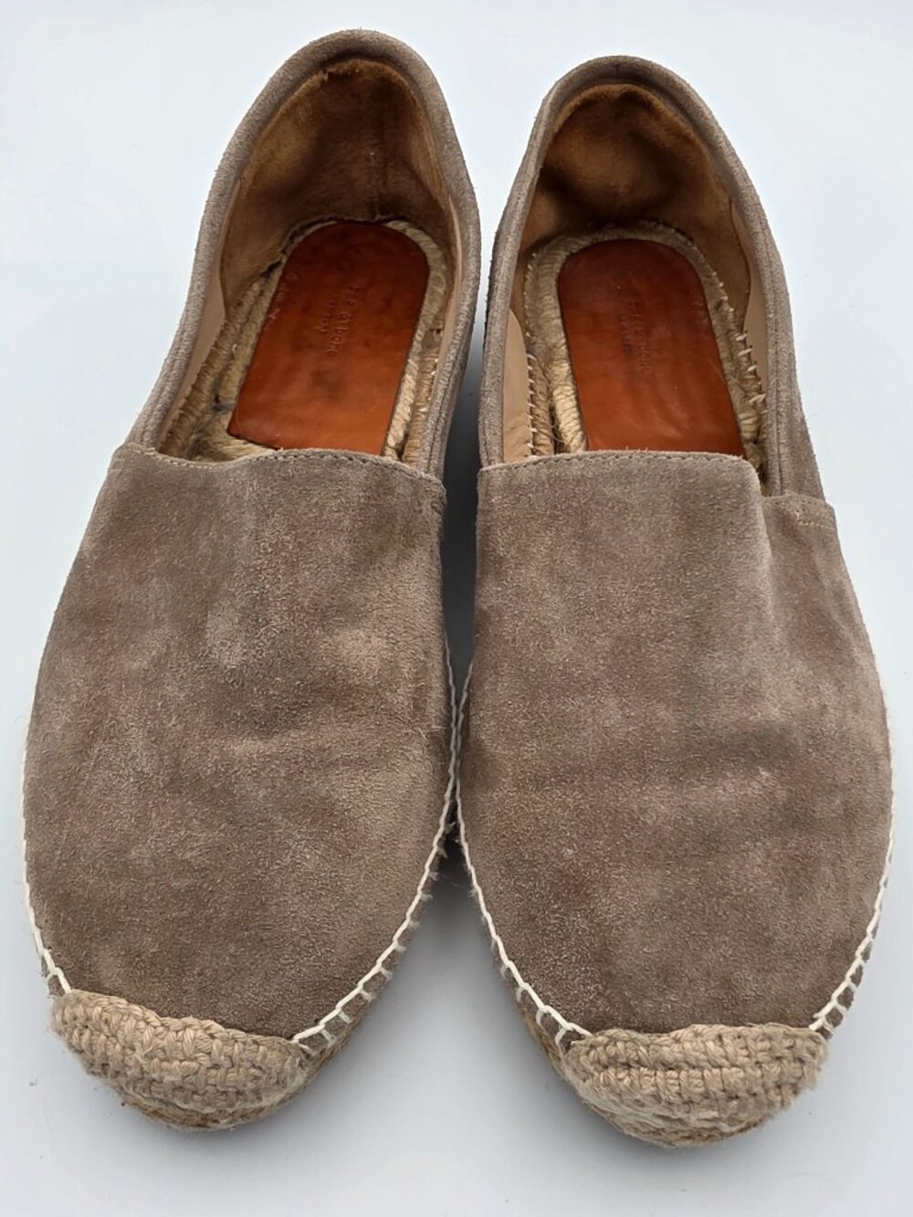 rag & bone Noa Suede Espadrille Flats Taupe Gray Size 40